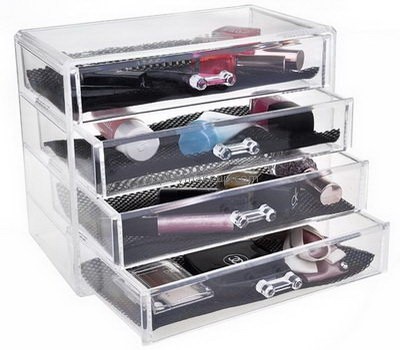 Custom acrylic large makeup case organizer makeup clear box acrylic drawers for makeup DMO-217