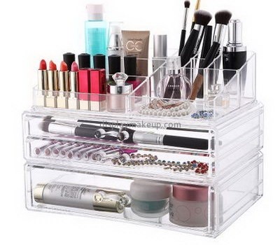 Plexiglass manufacturer customize clear lucite makeup case drawers DMO-491
