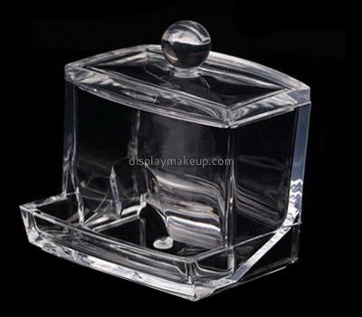 Display box manufacturer customized acrylic cotton bud container box with lid DMO-608