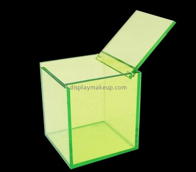 Lucite boxes supplier custom acrylic beauty storage box with hinged lid DMO-726