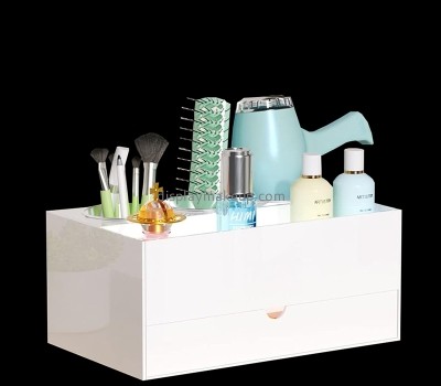 Custom white acrylic hair tool organizer with drawer DMO-766