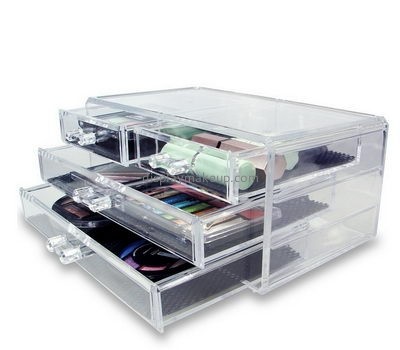 Custom design acrylic makeup organisers clear plastic makeup organizer makeup storage case DMO-195