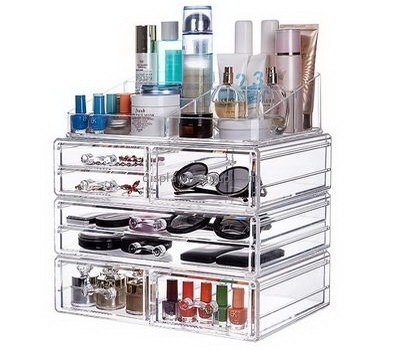 Custom acrylic makeup organizer cheap clear makeup organiser acrylic organizers with drawers DMO-222