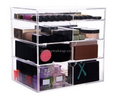Custom clear acrylic makeup storage container organizer with drawers DMO-321