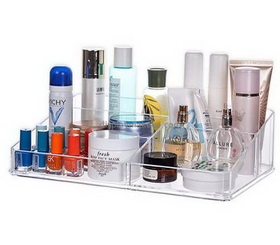 Custom acrylic counter display make up compartment storeage trays DMO-345