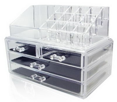 Acrylic display factory custom cosmetic makeup clear acrylic 4 drawer organizer DMO-422