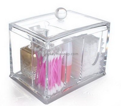 Acrylic display supplier custom acrylic makeup swab container box organizer DMO-430