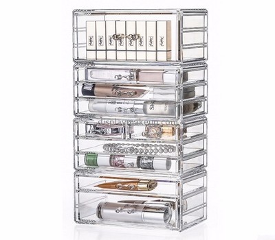 Perspex box manufacturers customize cheap clear acrylic cosmetic makeup drawer storage organizer DMO-492