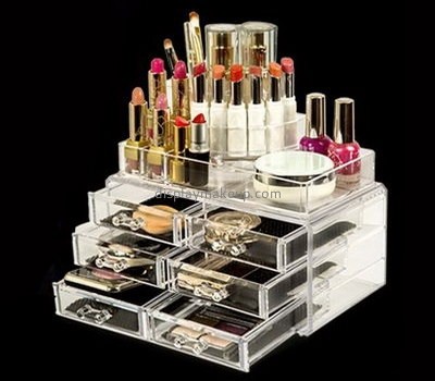 Cosmetic display stand suppliers customize clear plastic makeup storage organizers DMO-581