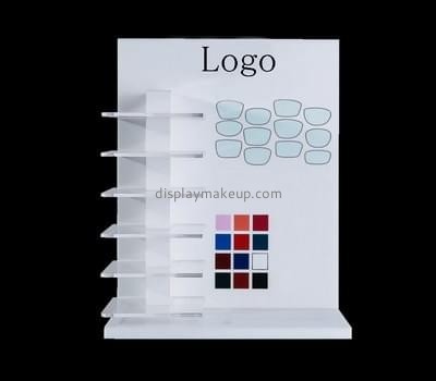 Customize white acrylic cosmetic display stand DMD-1756