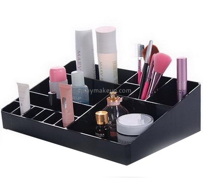 Custom design acrylic plastic organizer box black makeup organizer cosmetic DMO-077