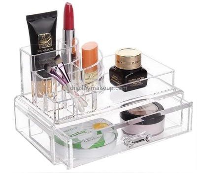 Hot sale acrylic makeup counter display cosmetic makeup case clear acrylic makeup organizer DMO-103
