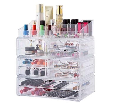 Custom large acrylic cosmetic organizer clear acrylic drawer organizer makeup desk organizer DMO-240