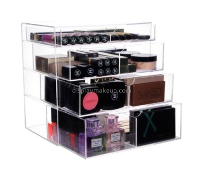 Customized plexiglass storage boxes make up storage acrylic makeup cases with drawers DMO-289