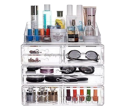 Acrylic display manufacturers Custom clear acrylic makeup drawer organizer case DMO-306