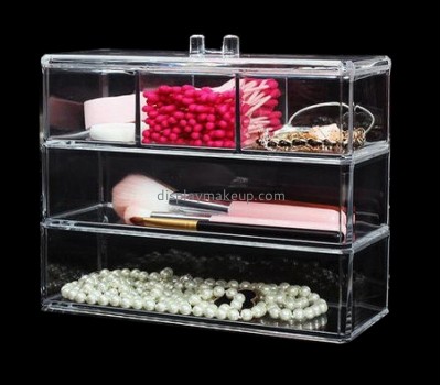 Cosmetic display stand suppliers customize large acrylic makeup storage box containers DMO-518