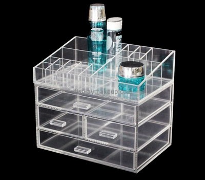 Acrylic products manufacturer customize clear acrylic display box drawer units for makeup DMO-550