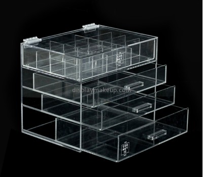China acrylic manufacturer customize cheap clear cosmetic makeup organizer with drawers DMO-561