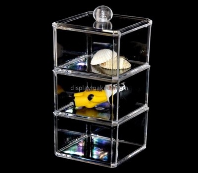 Acrylic display factory customized acrylic cotton ball container box with lid DMO-599