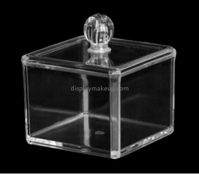 Acrylic display supplier customized acrylic q tip container box with lid DMO-601