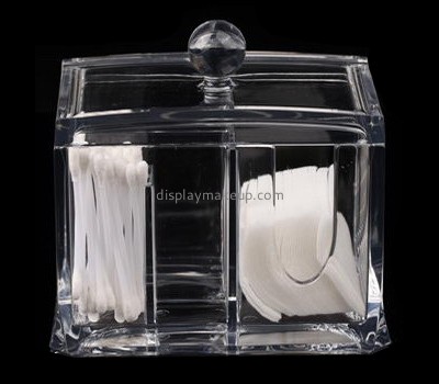 Acrylic display manufacturers customized acrylic cotton ball dispenser box with lid DMO-602