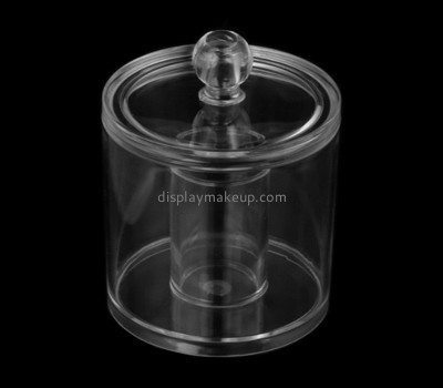 Acrylic display factory customized acrylic cotton pad box with lid DMO-611