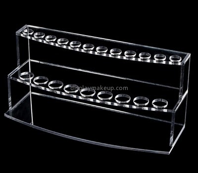 Wholesale 2 tiers transparent acrylic makeup counter display with dividers DMD-016