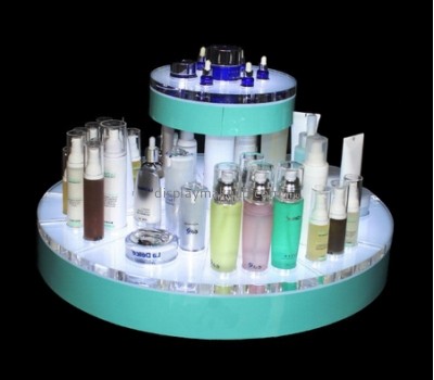 Hot sale acrylic counter top display mac makeup display stand 360 rotating cosmetic organizer DMD-091