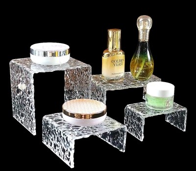 Plexiglass display supplier custom stone pattern acrylic skincare items display stand DMD-2931