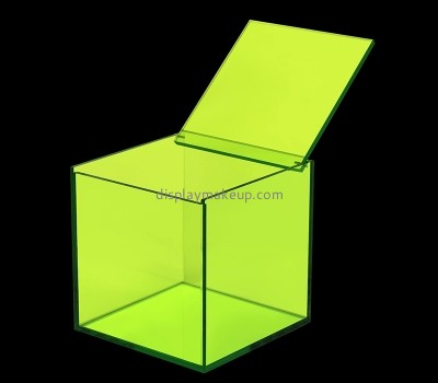Lucite item supplier custom acrylic makeup organizer box with hinge lid DMO-690