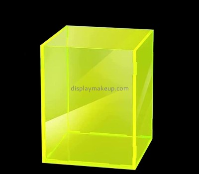 Perspex item supplier custom fluorescent yellow acrylic cosmetic brushes organizer box DMO-736