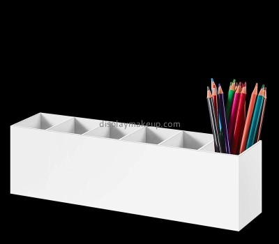 Plexiglass boxes manufacturer custom acrylic 6 compartments cosmetic pencils box DMO-757