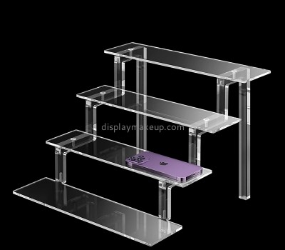 Custom clear acrylic 4 tier cologne display shelf riser DMD-3007