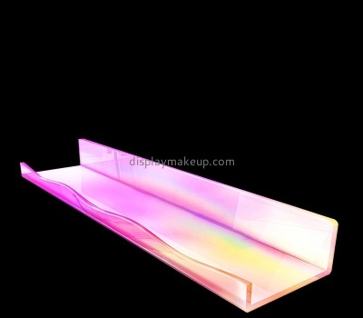 Custom iridescent acrylic floating shelf display skincare items DMD-3017