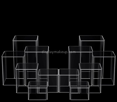Custom clear acrylic perfume display stands risers with hollow bottom DMD-3024