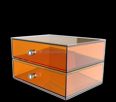 Custom translucent orange acrylic cosmetic 2 drawers organizer DMO-782