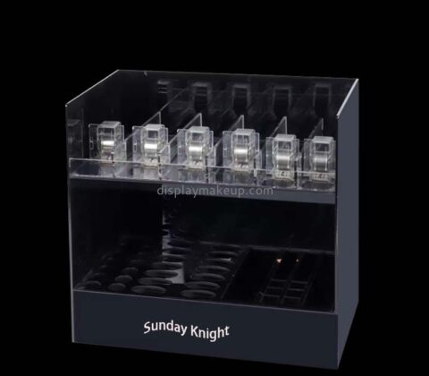 Custom wholesale acrylic countertop 2 tiers cosmetic display stand DMD-3110