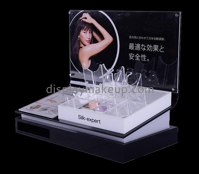 Customize acrylic cosmetic counter display stand plexiglass makeup display racks perspex beauty store display DMD-2817