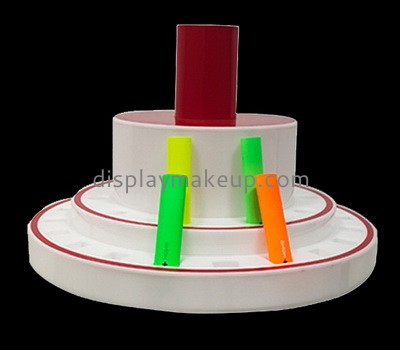 Custom 3 tiers round acrylic makeup display stand DMD-2765