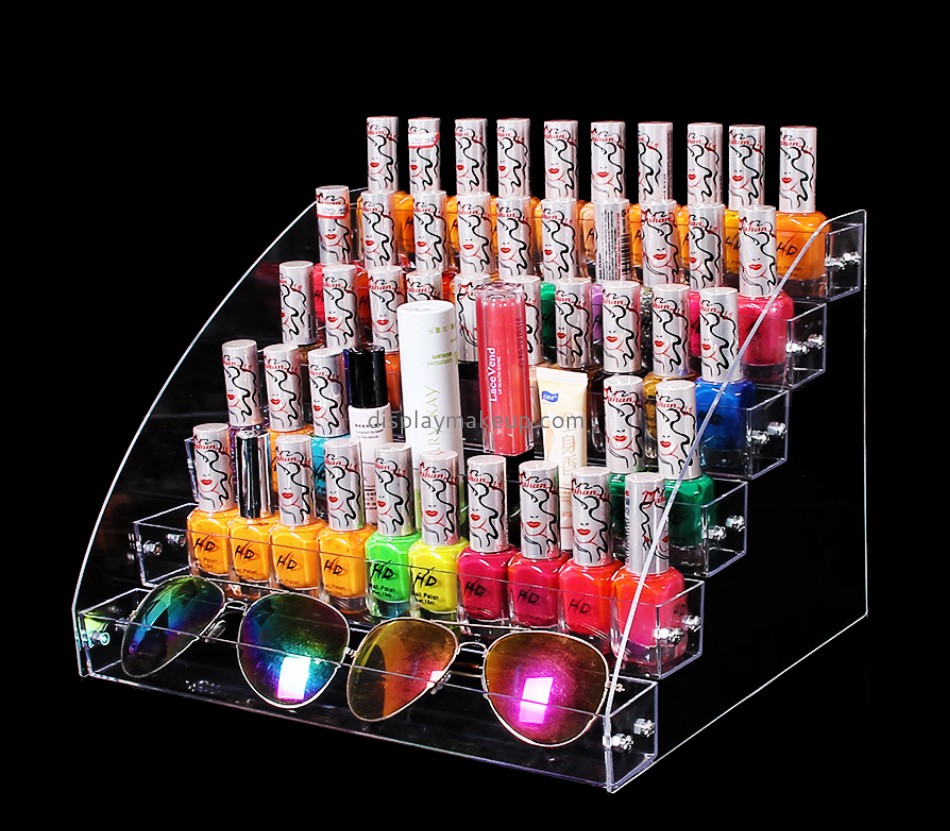 Custom clear acrylic 6 tiered nail polishing display stands DMD-2592