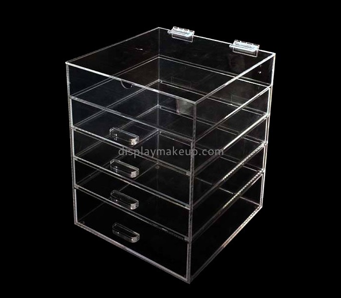 Acrylic display manufacturers customized clear acrylic storage boxes cosmetic case with drawers DMO-594