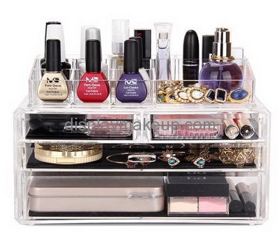 Custom acrylic makeup storage clear organiser box for 4 drawers DMO-390