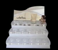 Wholesale custom acrylic 3 tiers skincare display props DMD-3215 Wholesale custom acrylic 3 tiers skincare display props