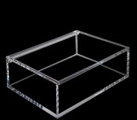 Wholesale custom acrylic makeup storage box with hinged lid