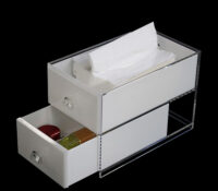 Wholesale custom acrylic skincare tissue paper drawer box DMO-1068 Wholesale custom acrylic skincare tissue paper drawer box