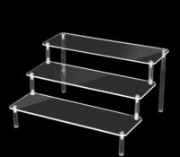 Wholesale custom acrylic 3-tier makeup retail display riser DMD-3257 Wholesale custom acrylic 3-tier makeup retail display riser