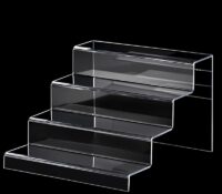 Wholesale custom acrylic 4-tier cosmetics retail display riser