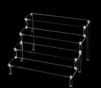 Custom acrylic 4-tier skincare display riser DMD-3277 Custom acrylic 4-tier skincare display riser
