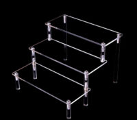 Custom acrylic 3-tier beauty display riser stand DMD-3280 Custom acrylic 3-tier beauty display riser stand