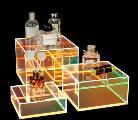 Custom acrylic perfume display risers with LED light